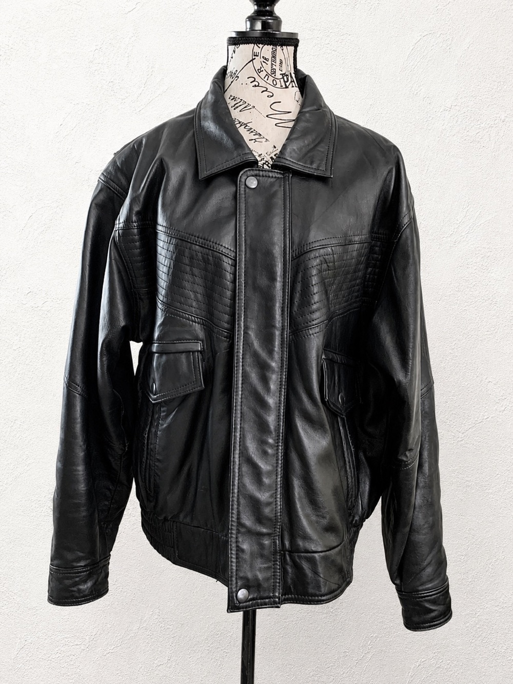 Vintage Deerskin Black Leather Bomber Jacket Women’s Size M